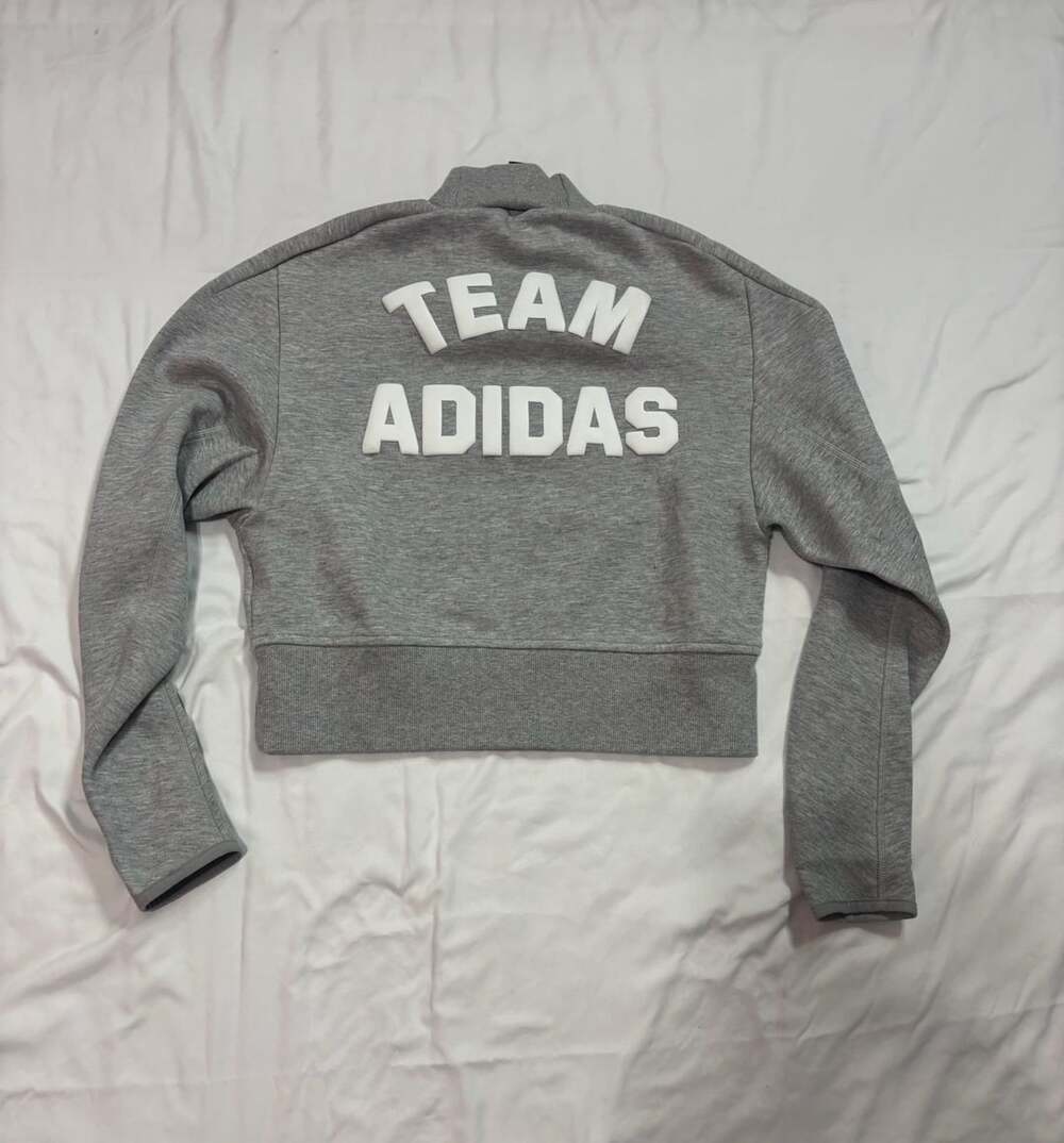 Adidas VRCT Crew Sweatshirt Size XS Gray Cropped Mock Neck